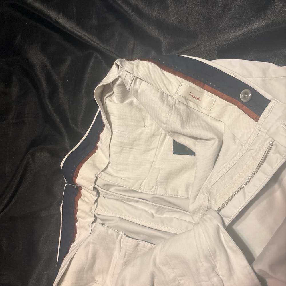 Zanella Ivory Trousers with Navy Accents